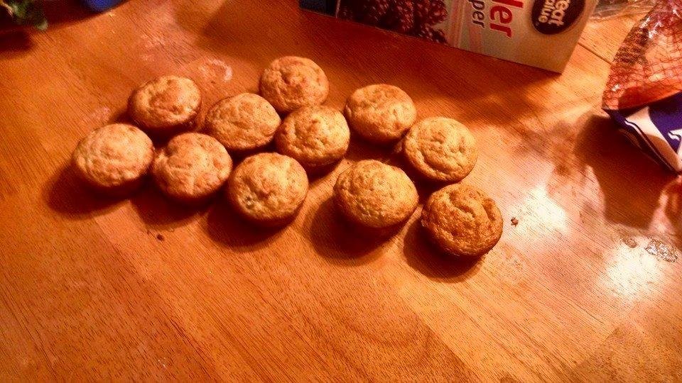 I just made cinnamon buns banana muffins