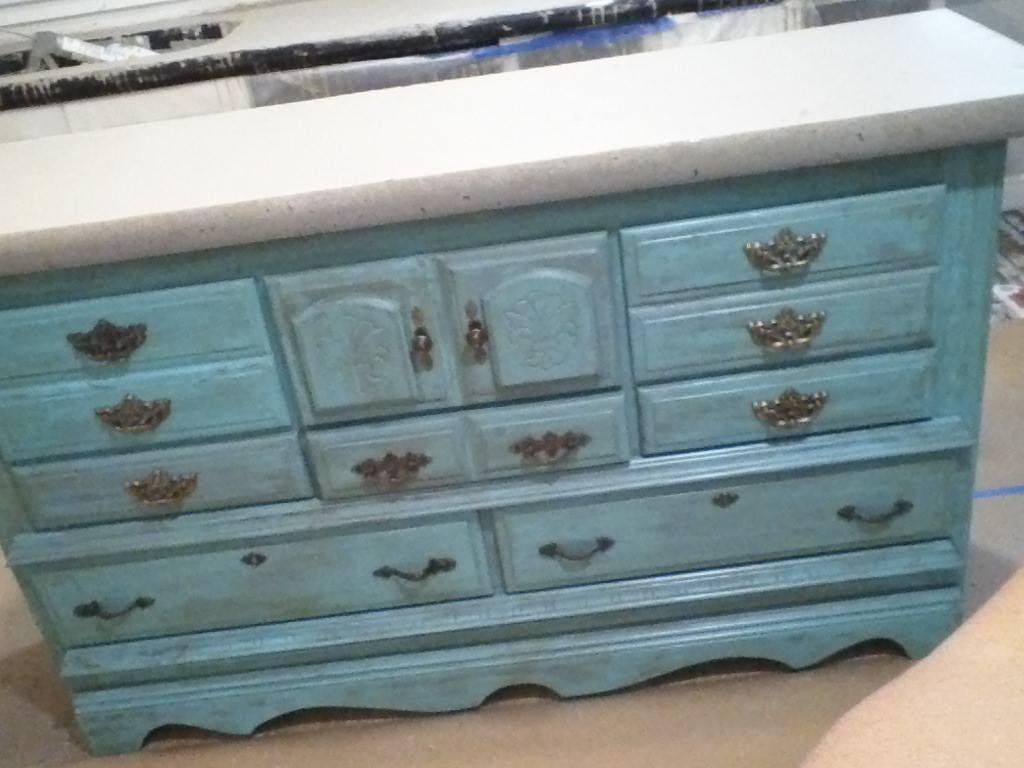 My new island, made it out of an old dresser. I think it looks awesome.