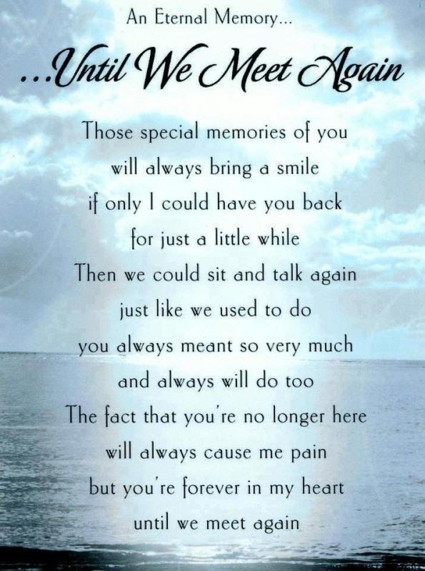This Quote is for Anyone Who was in Your Life and Now has Moved On. 'Until we meet again' symbolizes hope, radiates warmth, and ensures that at some point you are going to be reunited with your dear ones. The words "'till