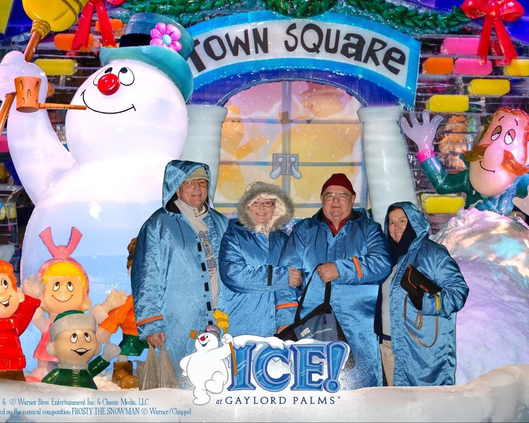 ICE! Orlando's Gaylord Hotel's ice sculptures walk through made from 40 tons of ice by artists from Harbin, China