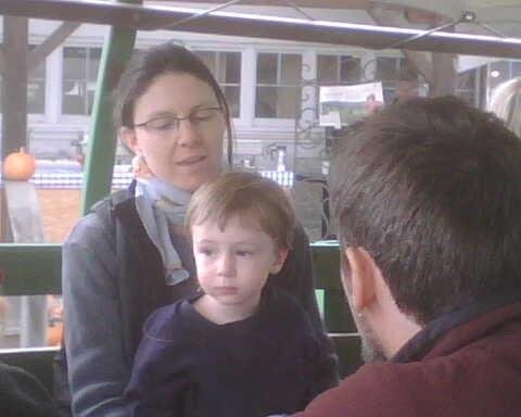 Alexa, Jason and Simon ready to pick pumpkins