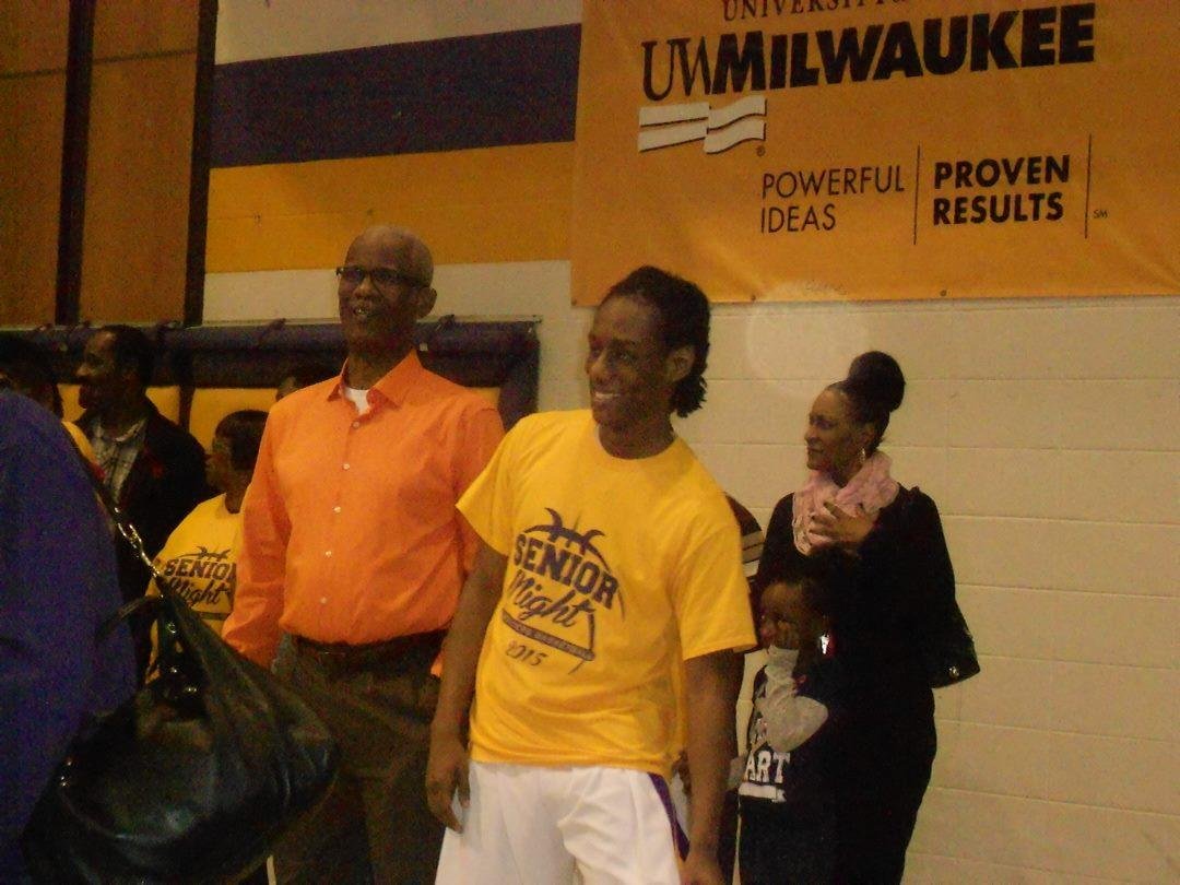 Grandson Quentin and me. Washington High Senior Night