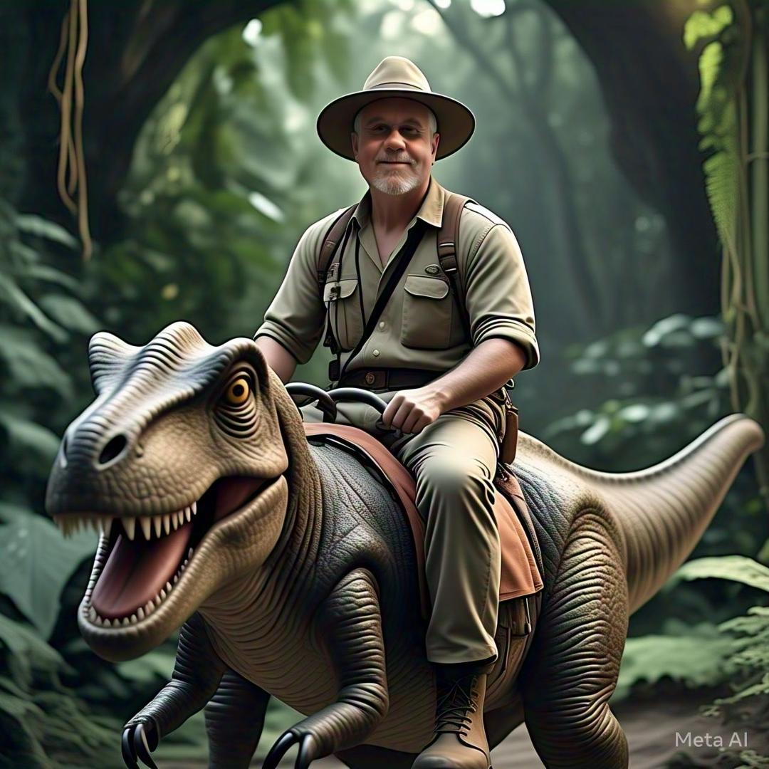 Me riding our pet Dino back in the day.