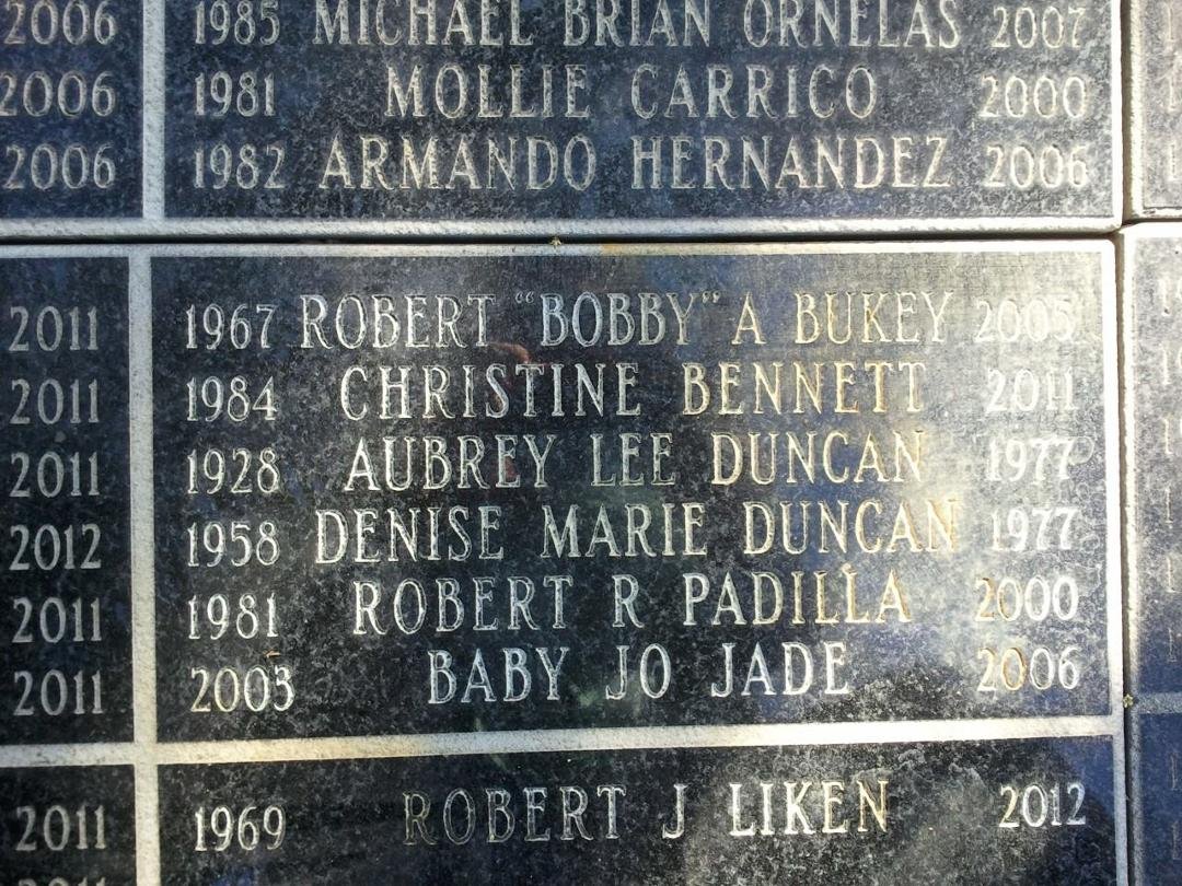 Today is National Day of Remeberence for Homicide Victims. I am remebering my dad, Aubrey Duncan 1928 - 1977 and my sister Denise Duncan, 1958 - 1977. And all victims who lost their life at the hands of evil