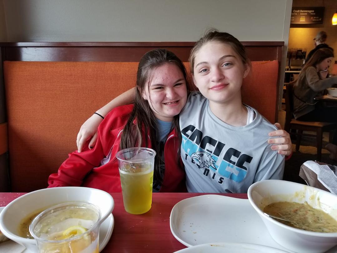We indulged Alaina's craving for Panera's baguettes after her successful tennis match.