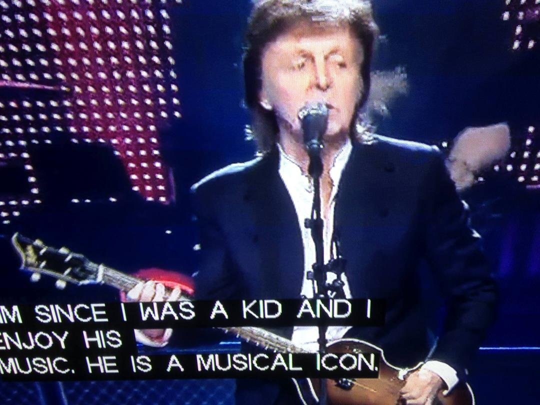 Sir Paul singing in my living room tonight via the 10 o'clock news!!!