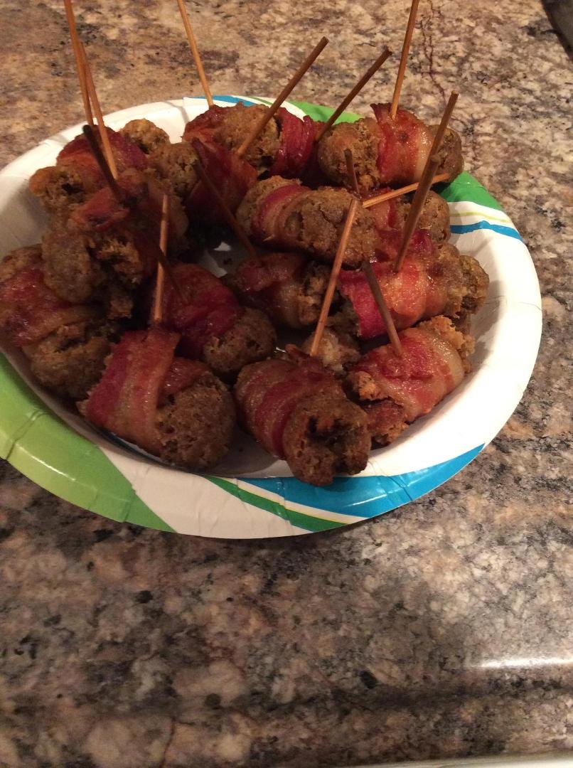 Bacon wrapped Stuffing. After seeing this I had to make it. Absolutely Amazing. Everyone loved them!!!!!!!