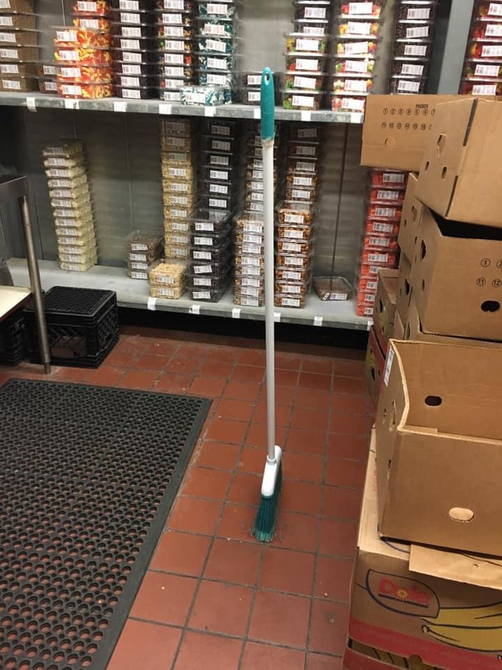 OMG it really works!! Here is what I did at work today!!A broom really stands up by itself!(color me easily amused)