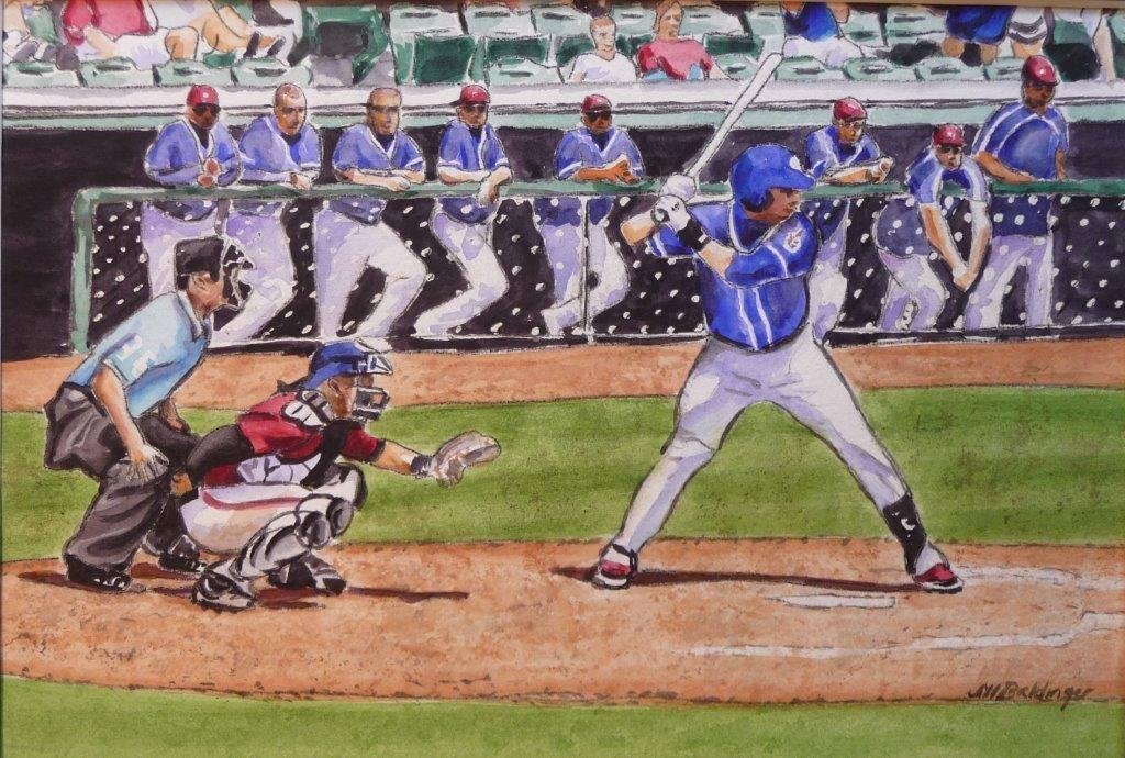 Wanted to let all know that Jill's watercolor painting 'America's Game' won the Innovation Award, AND the First Place Award during the Western Maryland Watercolor Society's Opening Reception. The reception was held at the S