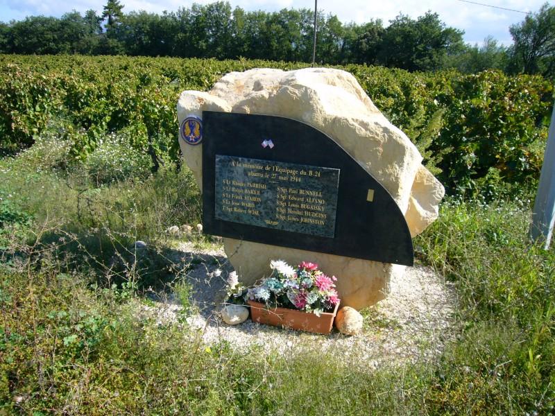 Monument in France near where The crew of a B-25 crashed after bombing the rail yards in Nimes. All perished including my uncle 2nd Lt J D Ward, Jr. the bombardier. It occurred May 27, 1945, and was the crew's 10 mission.