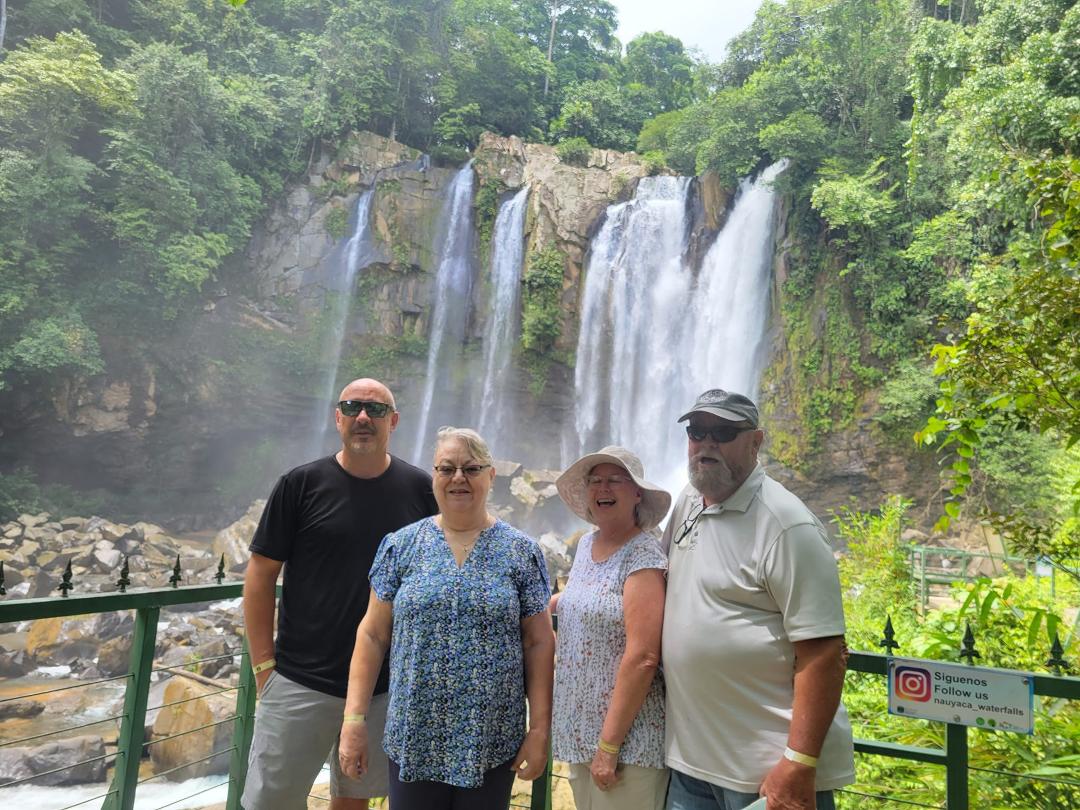 At a beautiful waterfall today with Ryan Pam and Ryan.