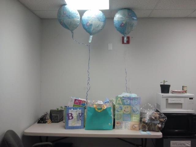 Thank you co-workers for the baby gifts :)