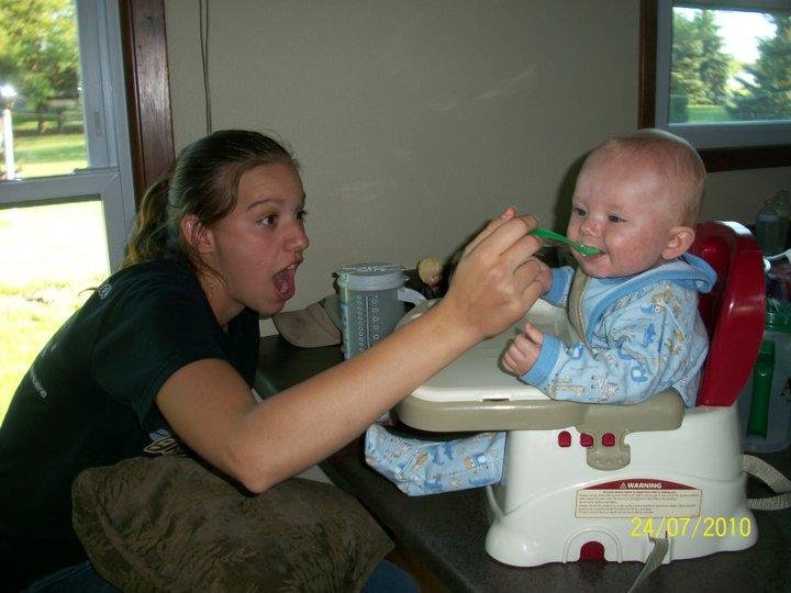 Nicki feeding Owen