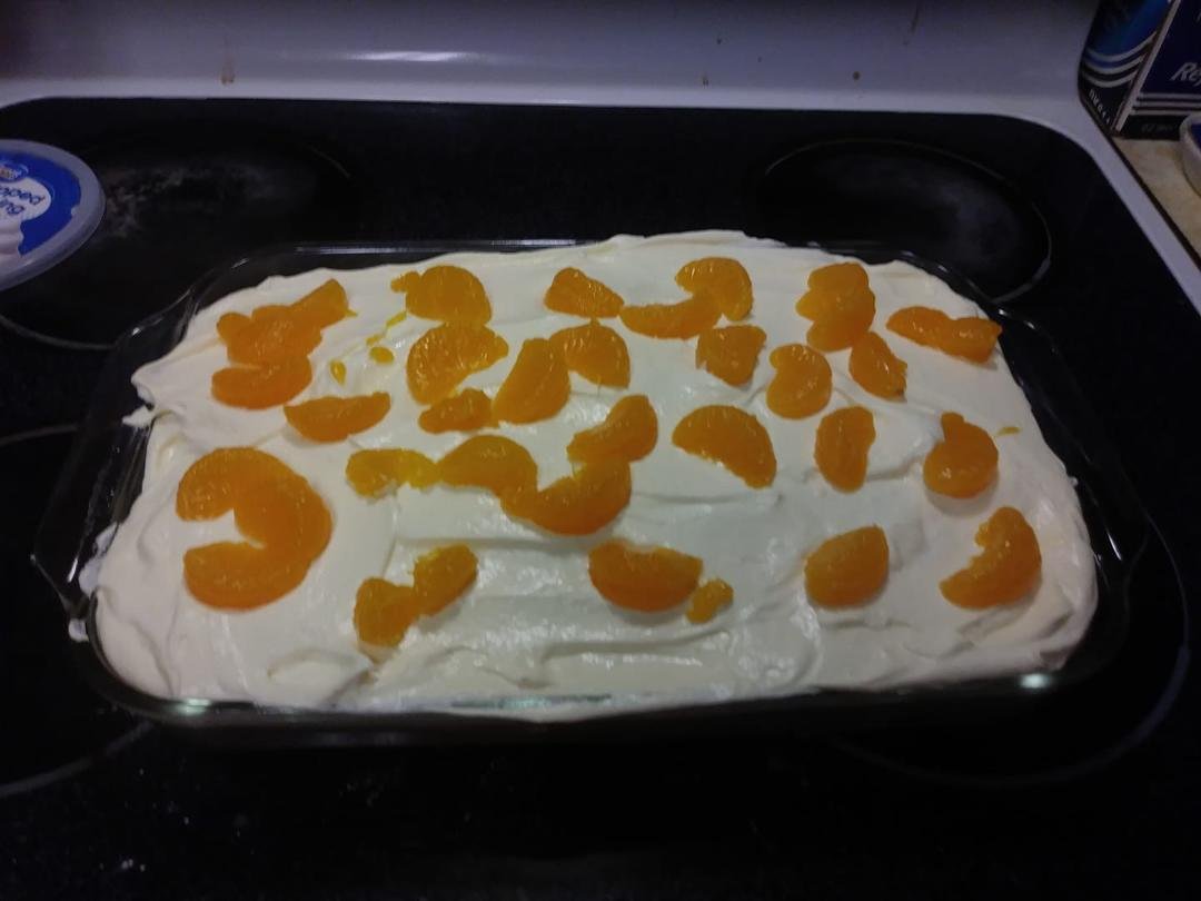 Ok I baked my own birthday cake today. Its orange cream. Hope it tastes as good as it looks!