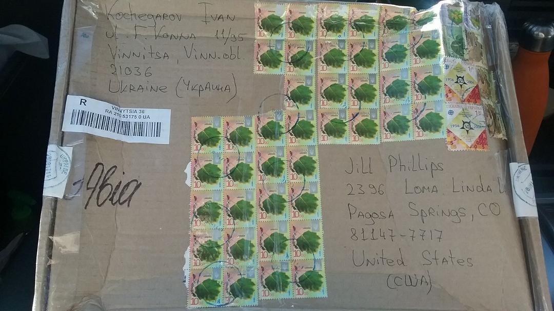 A package arrived today from the Ukraine....so many stamps!!!!!!