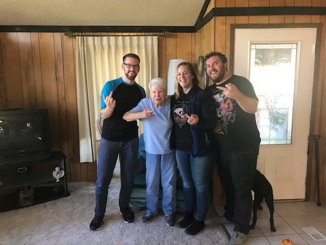 My sweet aunt (90), lol, and my 3 youngest in October!