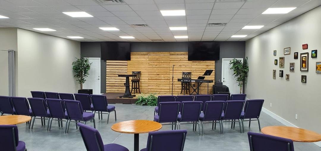 All set for worship in the morning. Come join us at Christ Community Church at 10:30.