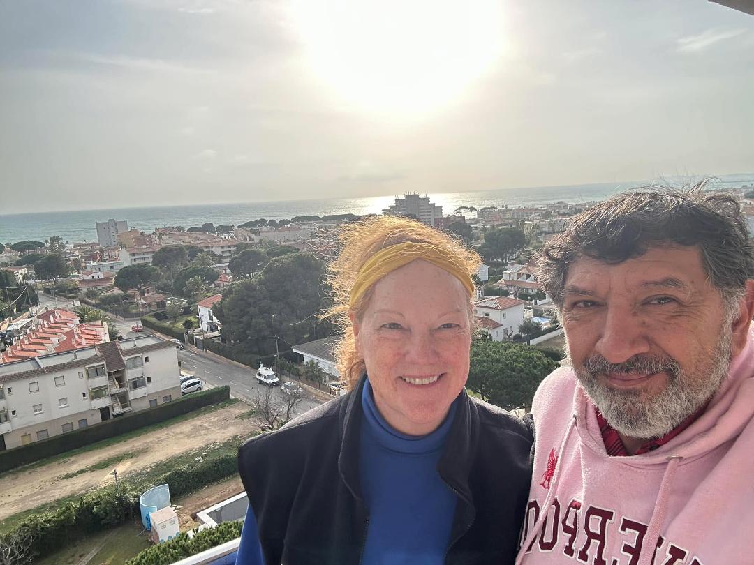 First day in our new apartment. 10th floor overlooking the Mediterranean Sea in Cambrils, Spain.