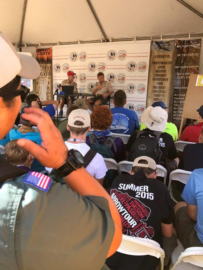 Mike Surbaugh, our commander in chief giving a talk about the future of Scouting