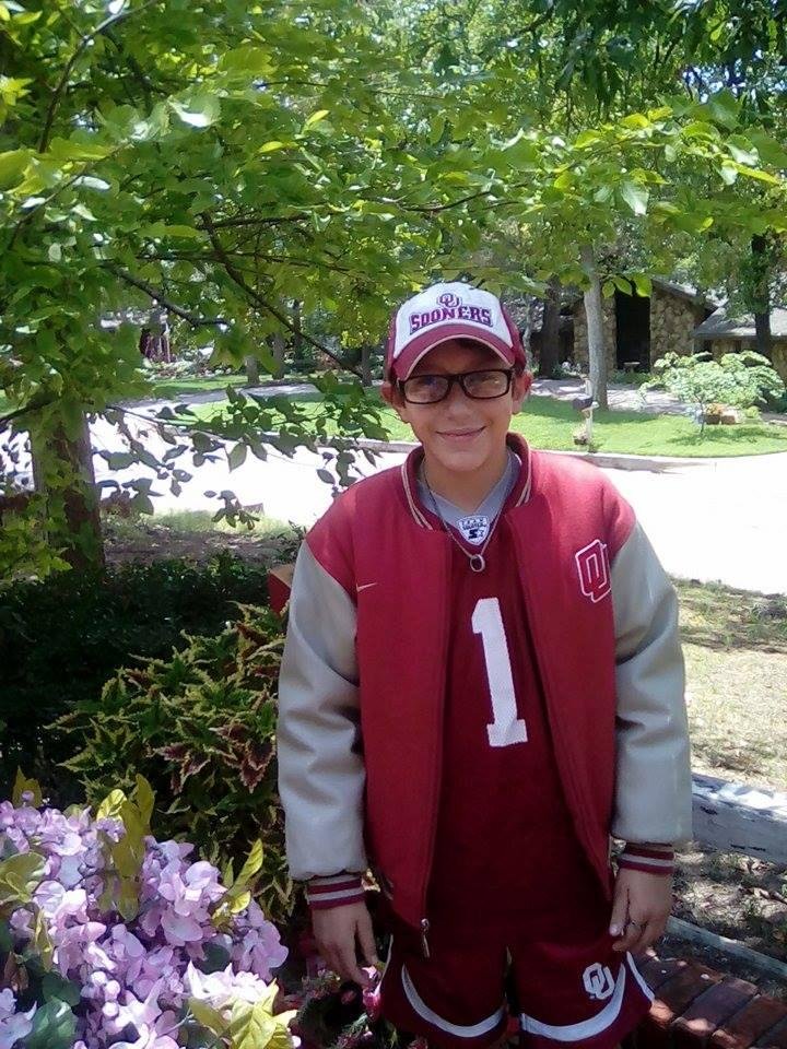 This is our 12 year old son Andrew.  He's in the sixth grade and apparently has a real affection for a certain school.  Pattie and I are very proud of him.