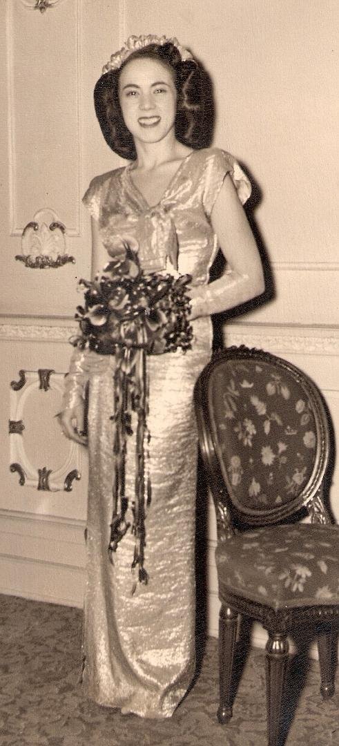 My beautiful Mom the night of my Aunt's wedding,  Mom shocked me many years later with the revelation that I was conceived that night!