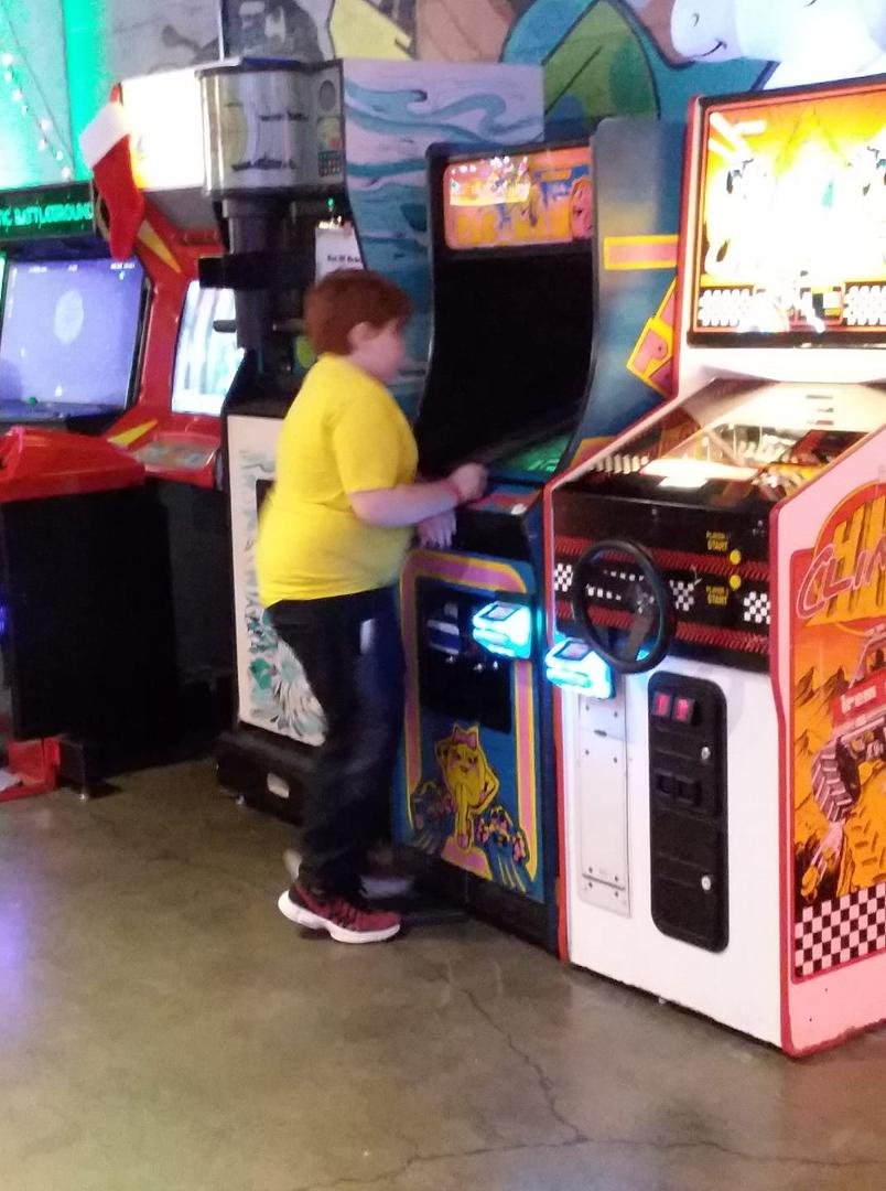Isaac "The Dude" James sends Pac Man packin' at Can Can Wonderland.