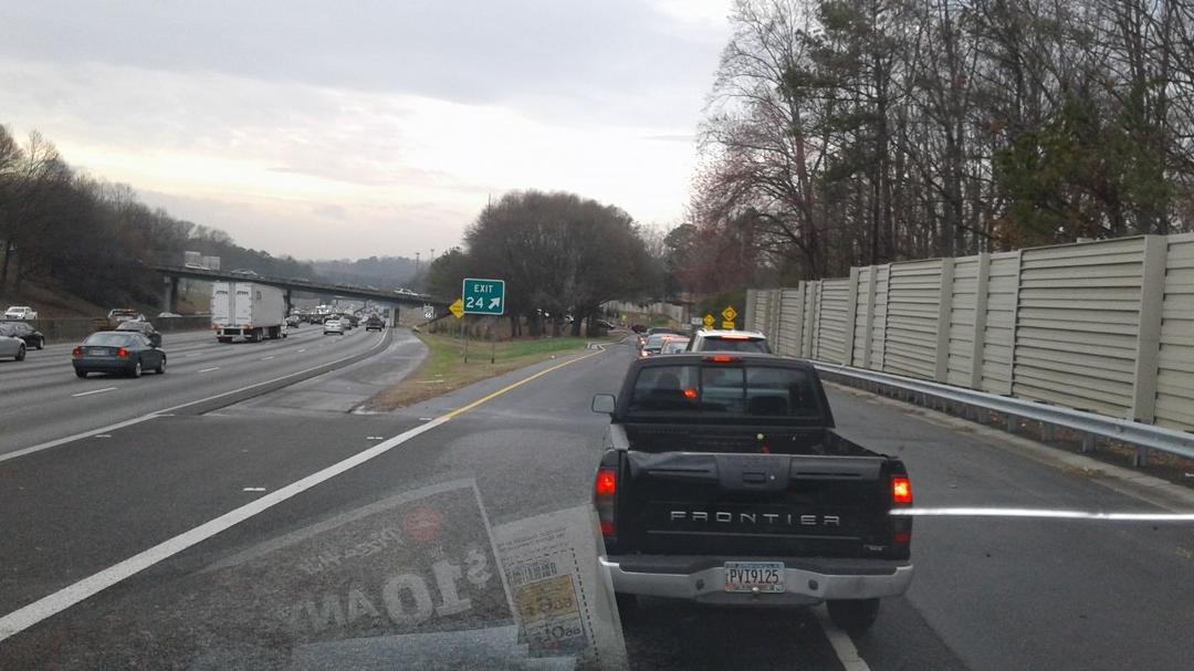 What a Joke! New traffic circle at Riverside and I 285 has traffic backed up to Roswell Rd.