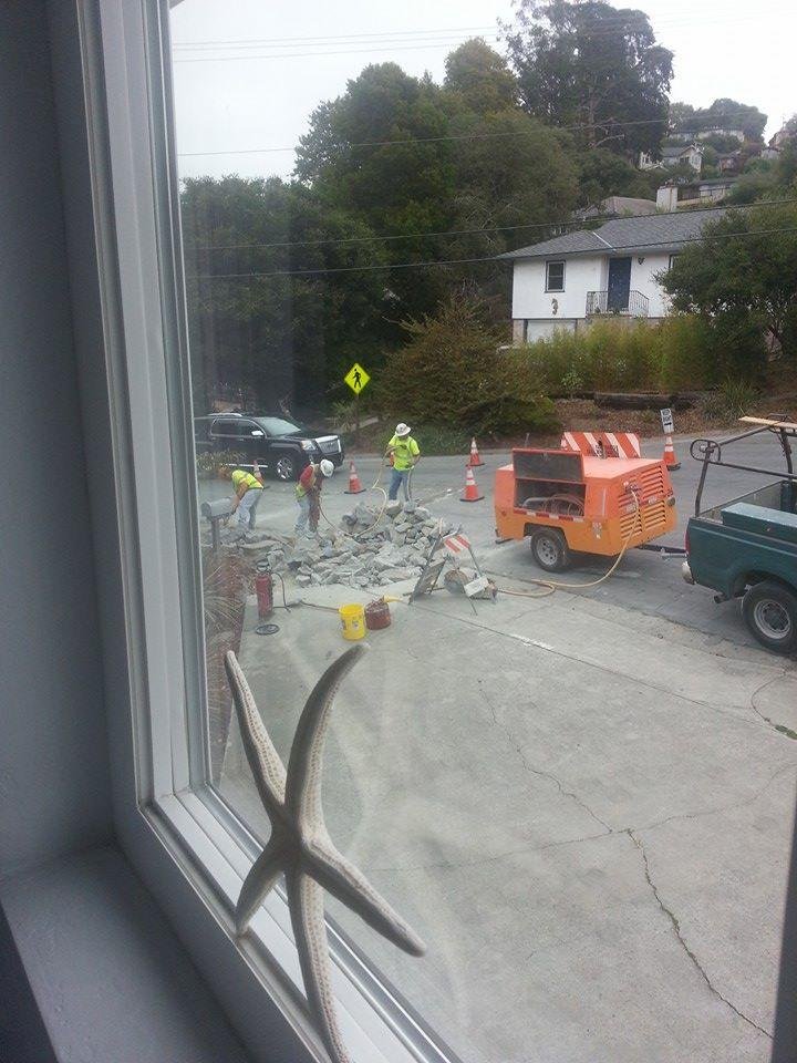 Gotta love a jackhammer outside your door when you work at home. Too bad I have to HEAR for a living...