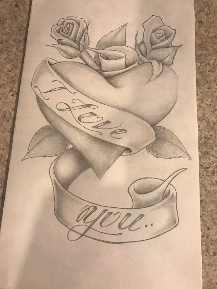 The beautiful Valentine card my cousin Marlin drew for me!