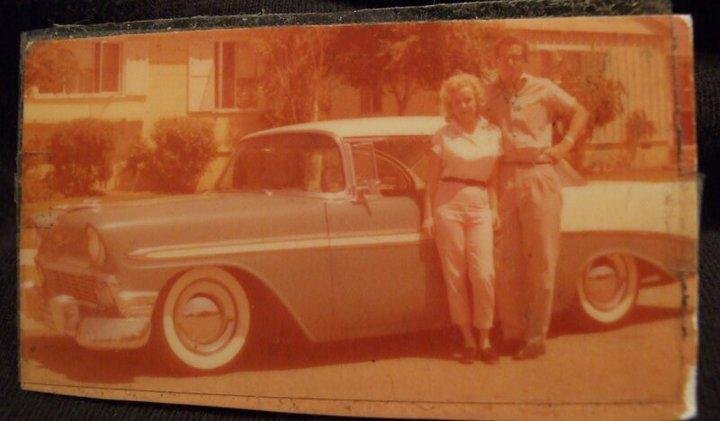 '56 Chevy Bel Air. Joan and myself.