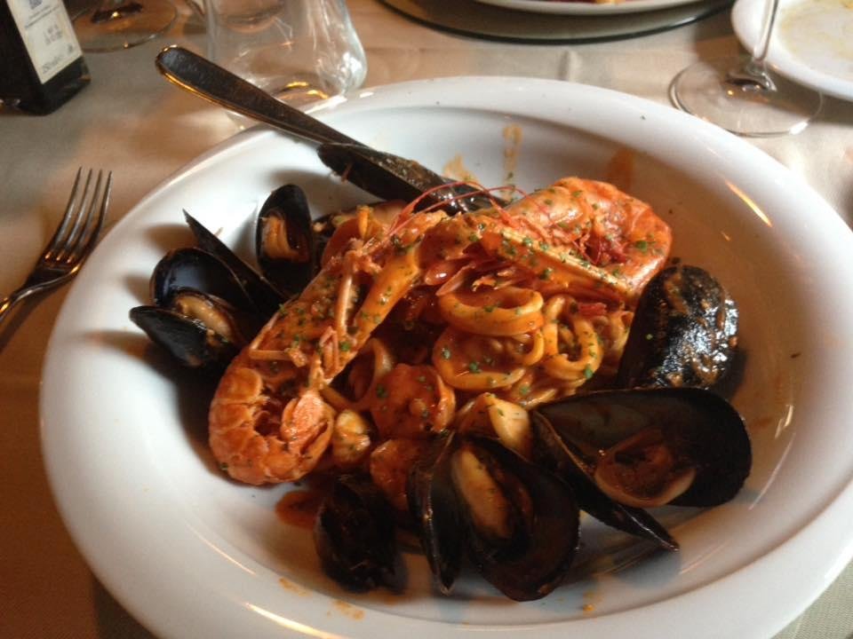 Dinner in Como Italy after going to Switzerland.