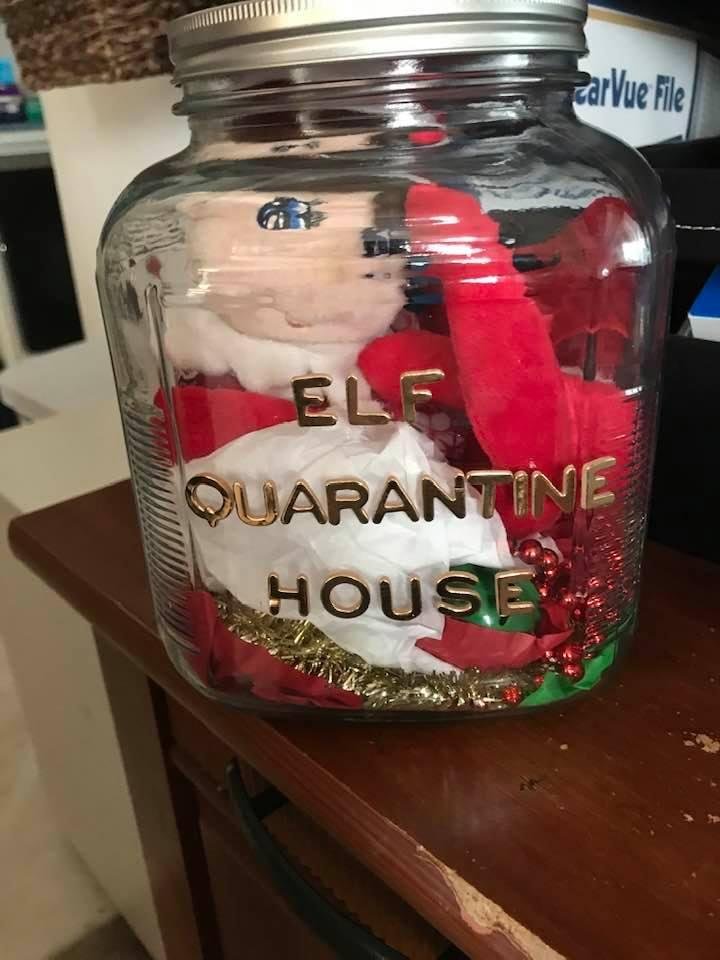 The elf on the shelf came to our home