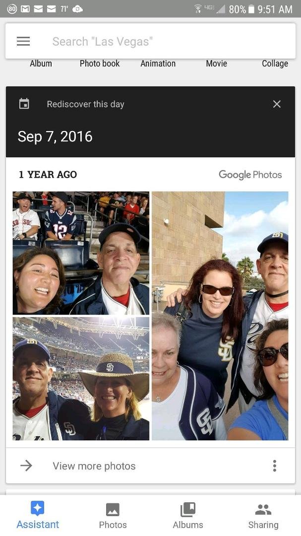 One year anniversary of our get together at the Padres-Red Sox game.