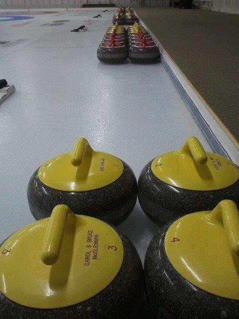 The rocks are ready to go at the Minden Curling Club!