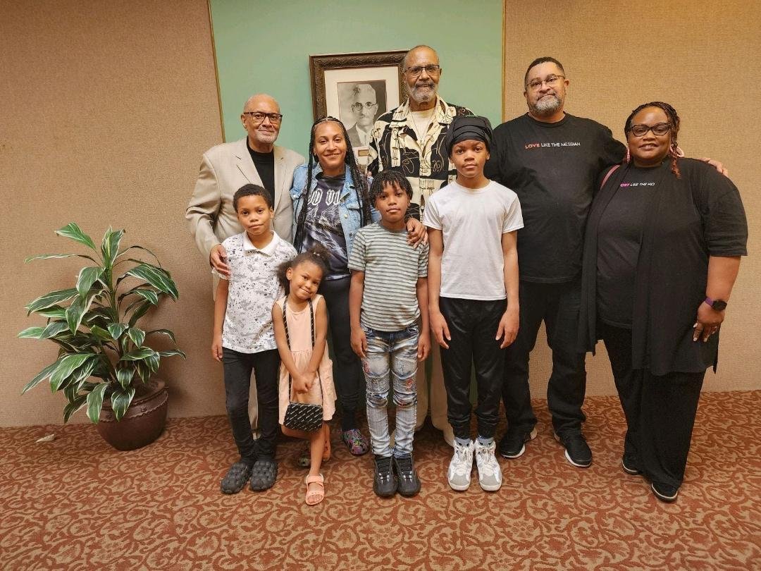 #SundayService.Ashley Baptized. She is Darin daughter & 4 of her children, step mother Valerie, my brother Roger Johnson & my grandfather Rev. George Suddeth in the picture. Praise the Lord.
