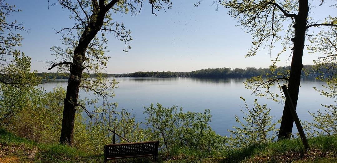 Beautiful East Battle Lake near Vining on Sunday morning about 8:30 from Dave's front  yard.