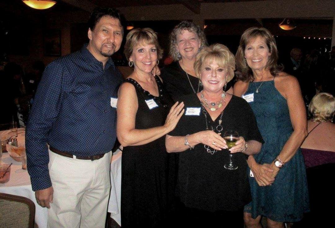 40th Azusa Aztec High School Reunion! 
Al Barajas, Suzanne, Susan Beckenham (Martin), Vicki Viera Barber, and ???