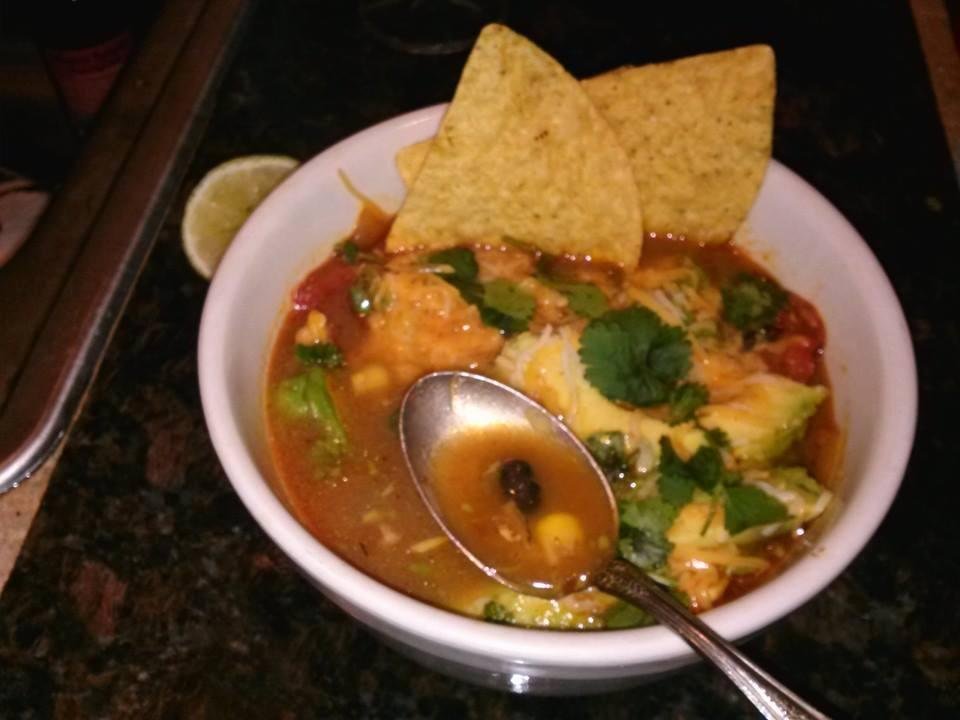 Come.to.Mama. Enchilada soup. Leftover deliciousness : )