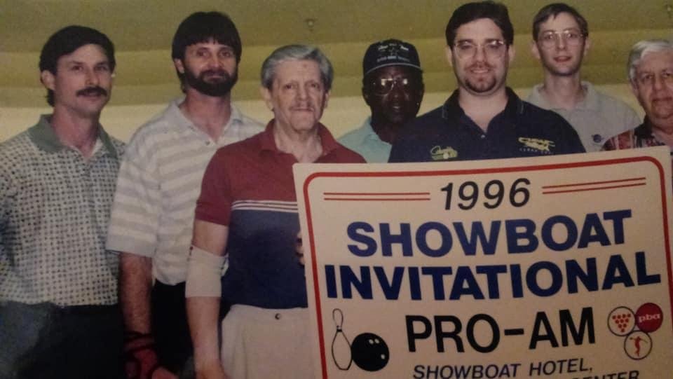 Bowling a Pro-Am with Bruce a looong time ago. Note the appropriate manscaping.