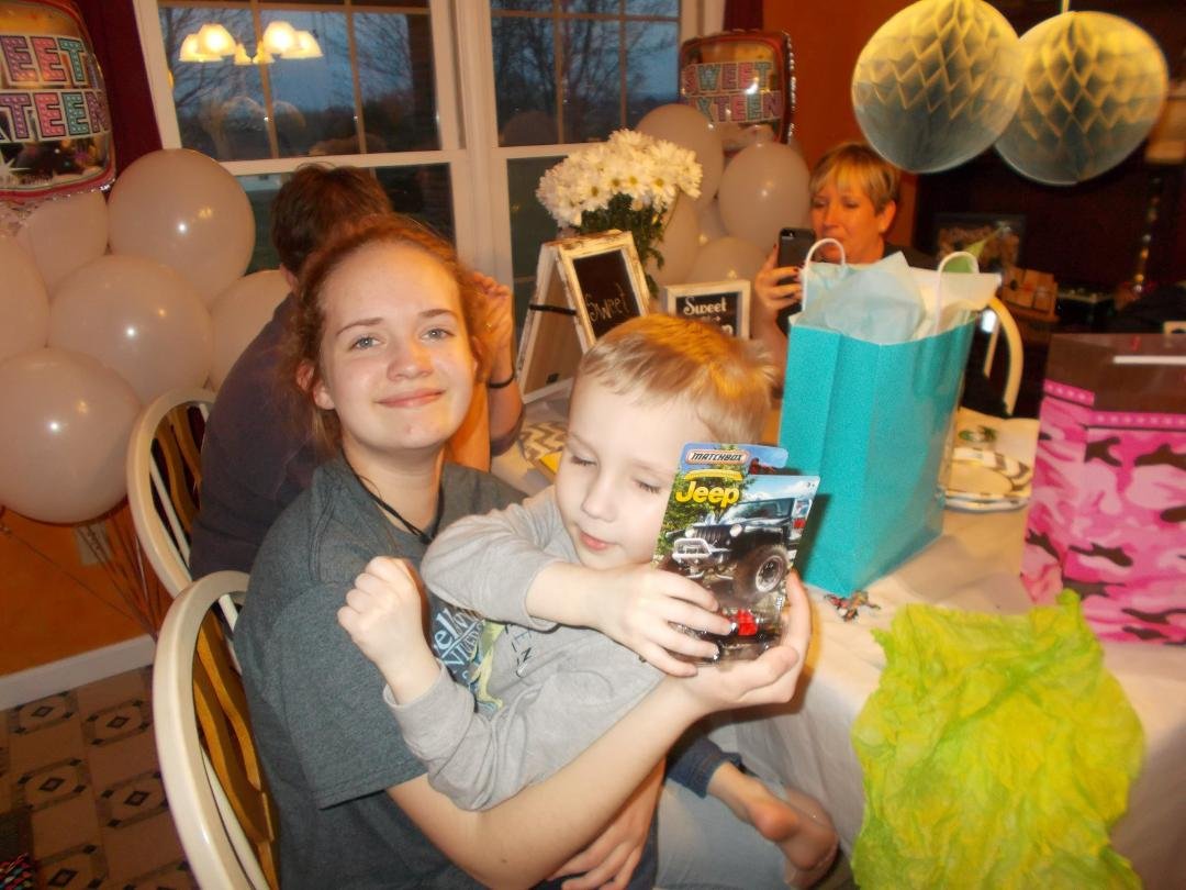 Did I mention that Katie got a Jeep for her birthday from her Dad? Well....not, exactly, a people-size Jeep but it was the thought that counts. :-)