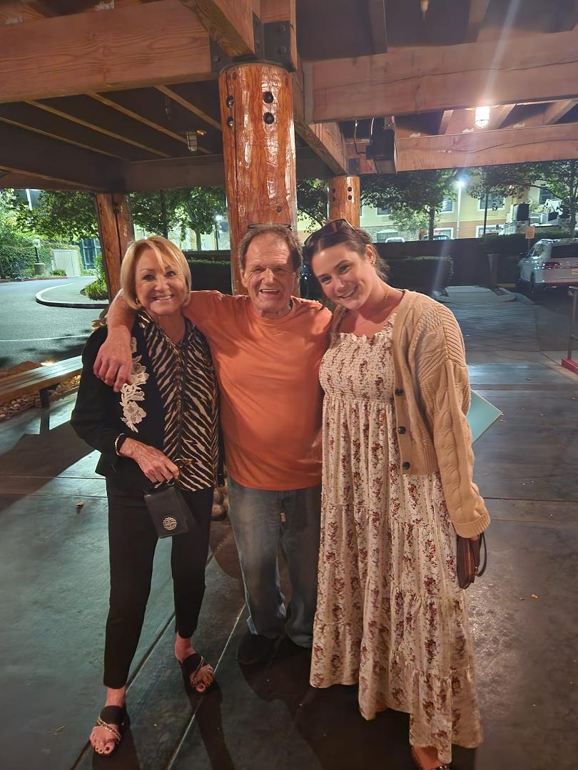 Jimmy Pearson's birthday dinner with his mom and niece