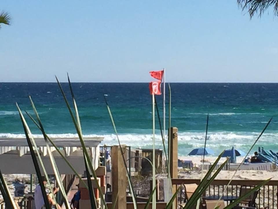 Double red flags. No swimming in the Gulf today 😎🌴