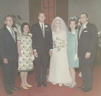 Here is the extent of my math today: 6/15/2021 - 6/15/1968 = 53 years. Here is a photo of the big day in '68. From left to right are my dad Mark Cooley, Sr., my mom Martha Cooley, me, my wife Diana Salzmann Cooley, Diana'