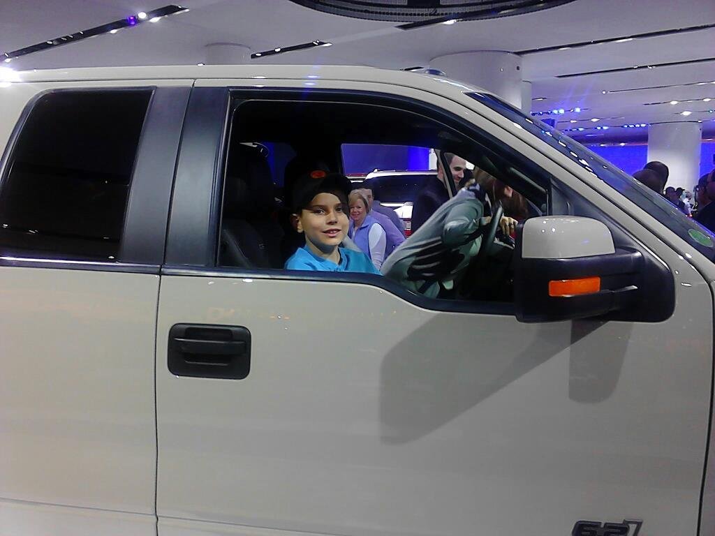 Our son was in heaven at the Auto Show today !