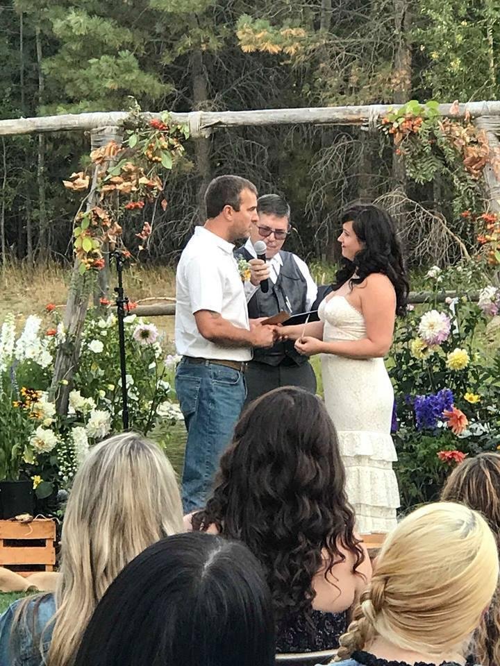 Charles Wheaton preforming daughter Sharon Marjorie's wedding ceremony to Andrew Wyss….Thank you Dr. Wheaton...What a great wedding.