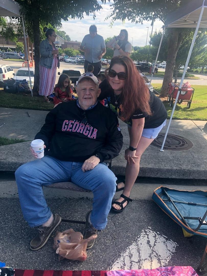 Dad at Dacula Memorial Day Parade in 2021