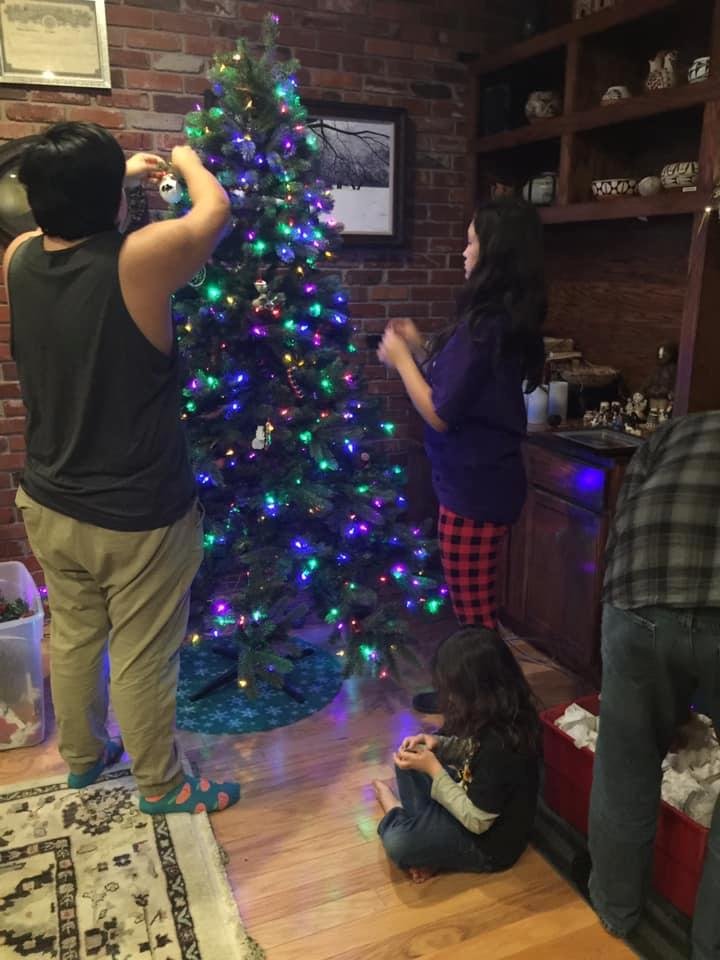 Grandkids decorating tree. My heart is happy.
