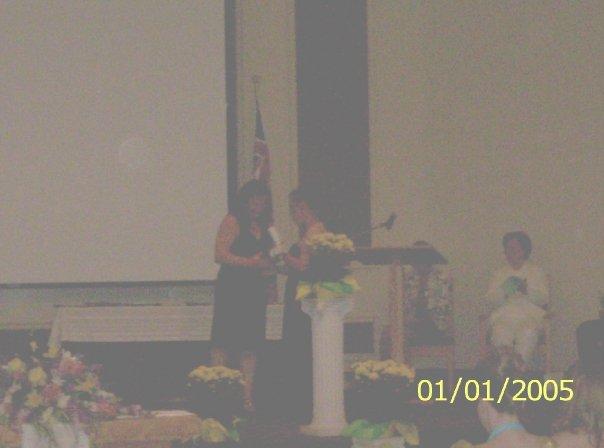 Receiving her Life Skills award.