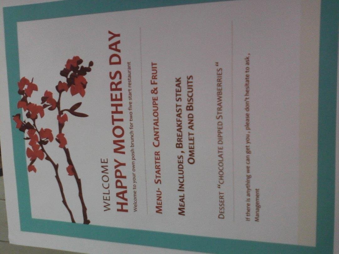 Mary Davis and my menu.