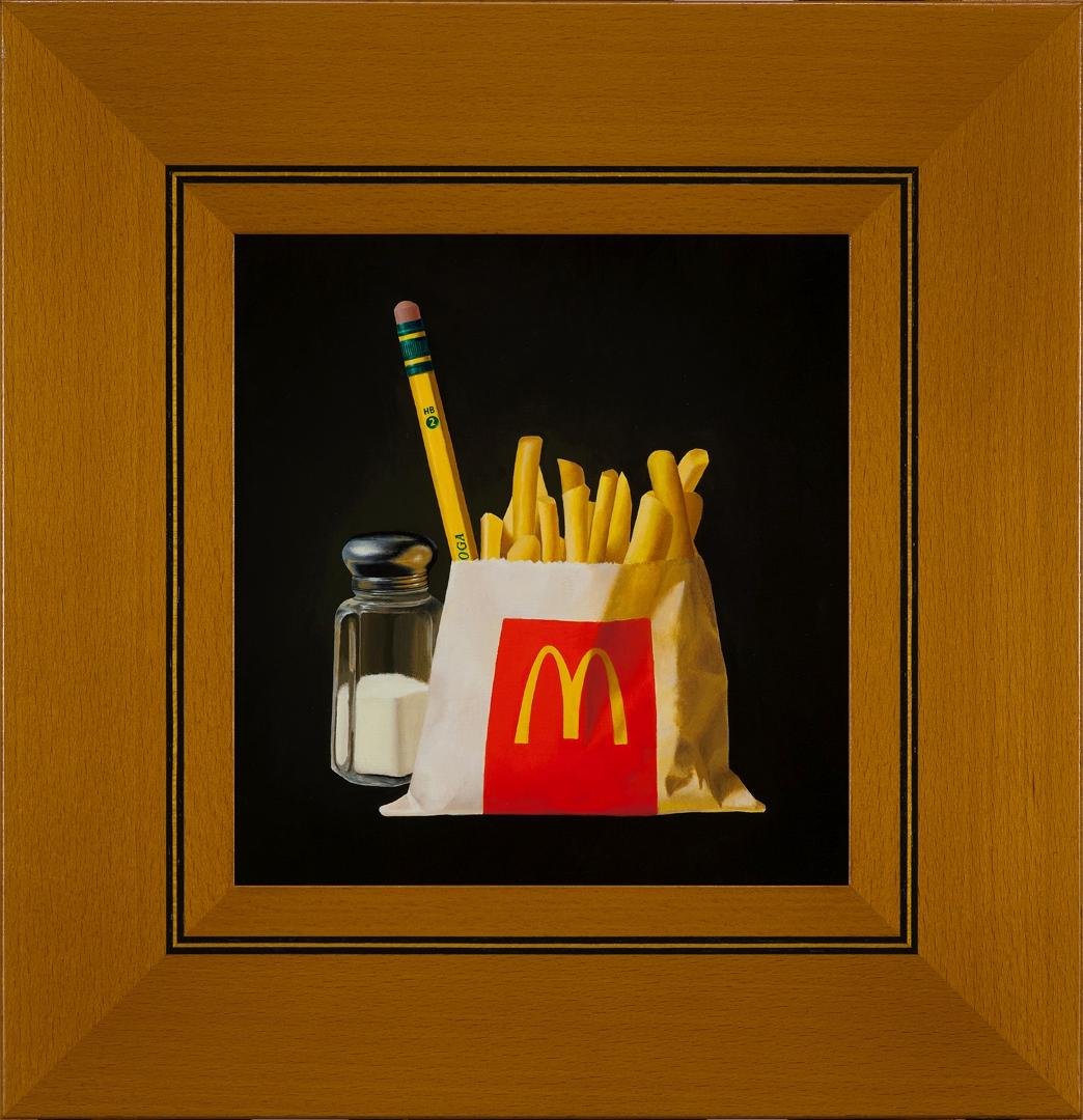 Working Lunch
7¼" x 7" (image size)
11" x 10¾" (framed size)
Oil on Linen on Panel
©2020
First in a series of paintings for the McDonalds Expo.in Florida.